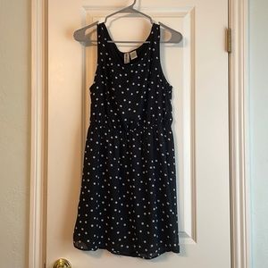 Black dress with white polka dots